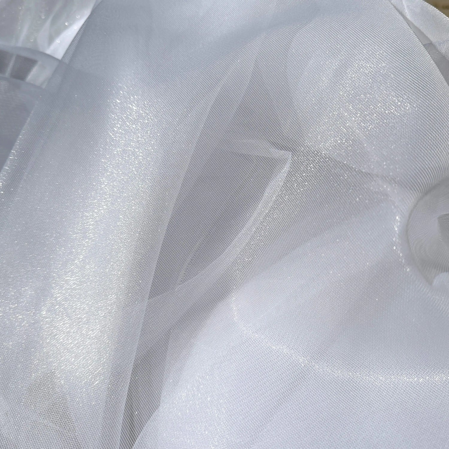 Voile Sheer Curtains with Lurex Shimmering, Custom Made, White
