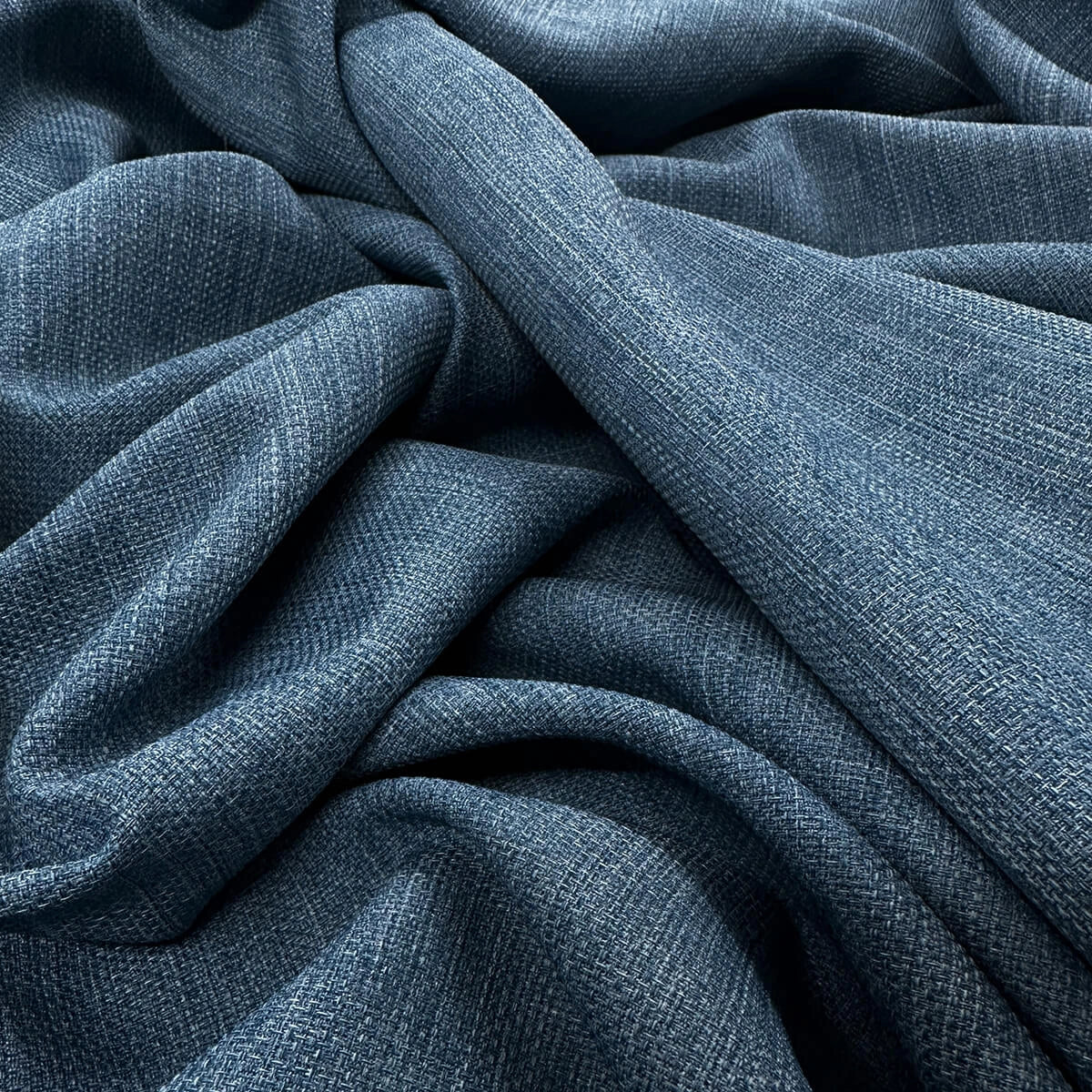 Melange Curtains Linen Blue for Farmhouse Living Room Decor, Custom Extra Long