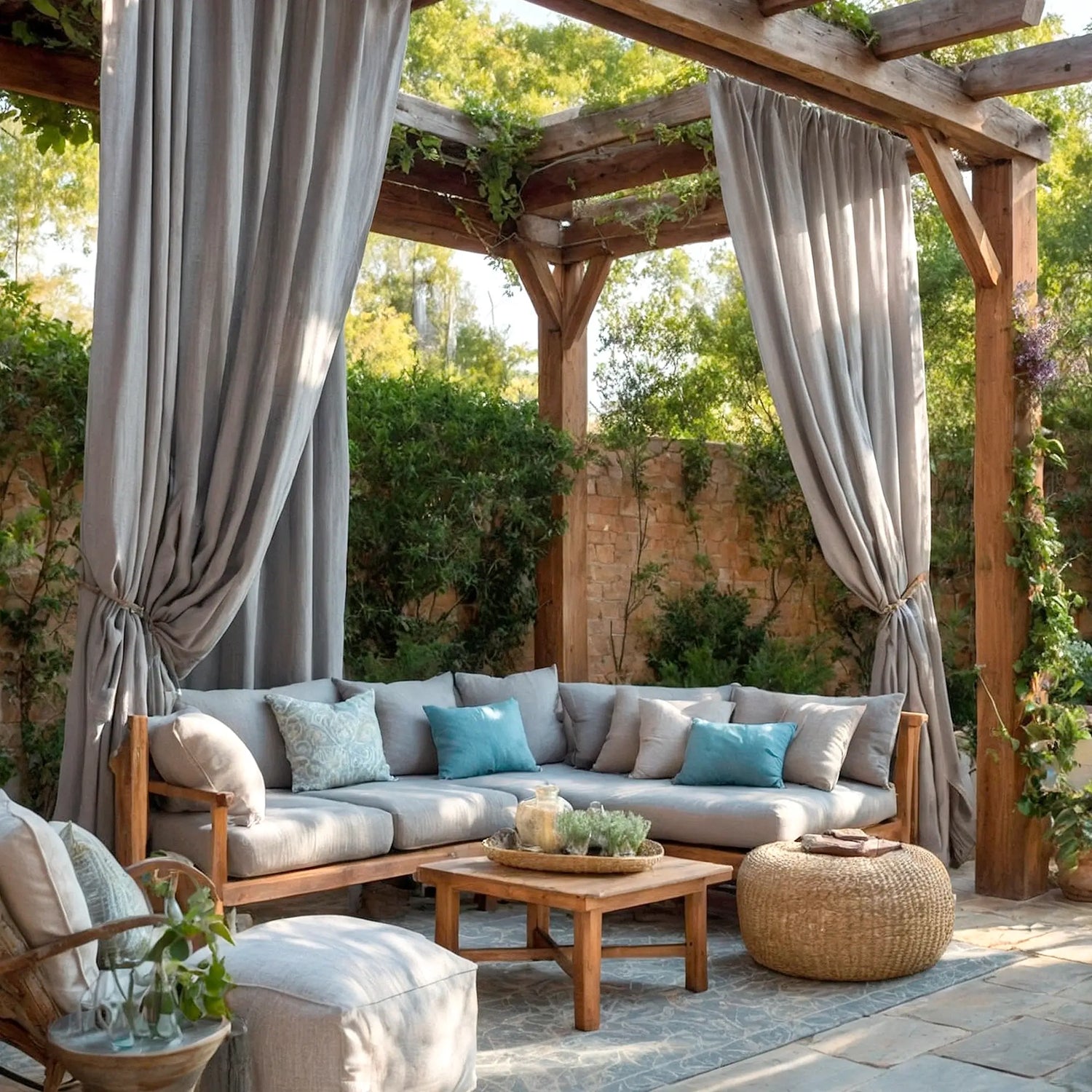 Outdoor Patio Curtains Linen