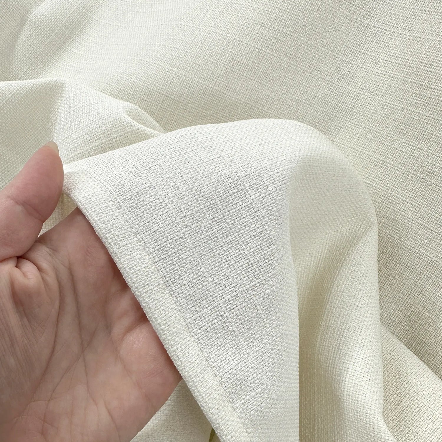 Linen Curtains Beige in Modern Style