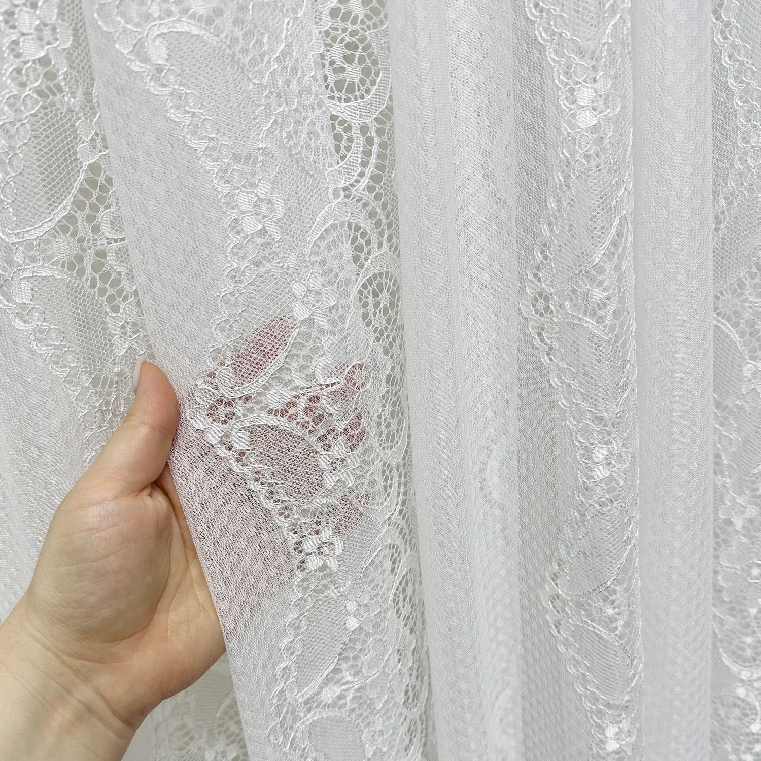 Custom Shabby Chic Lace Sheer Kitchen Cafe Curtains