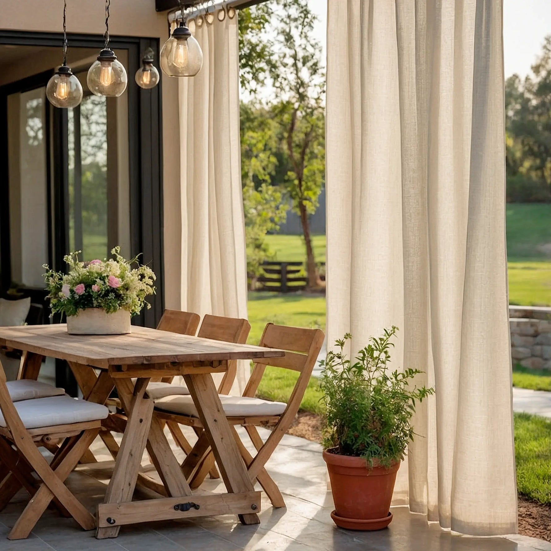 Outdoor Patio Curtains Linen