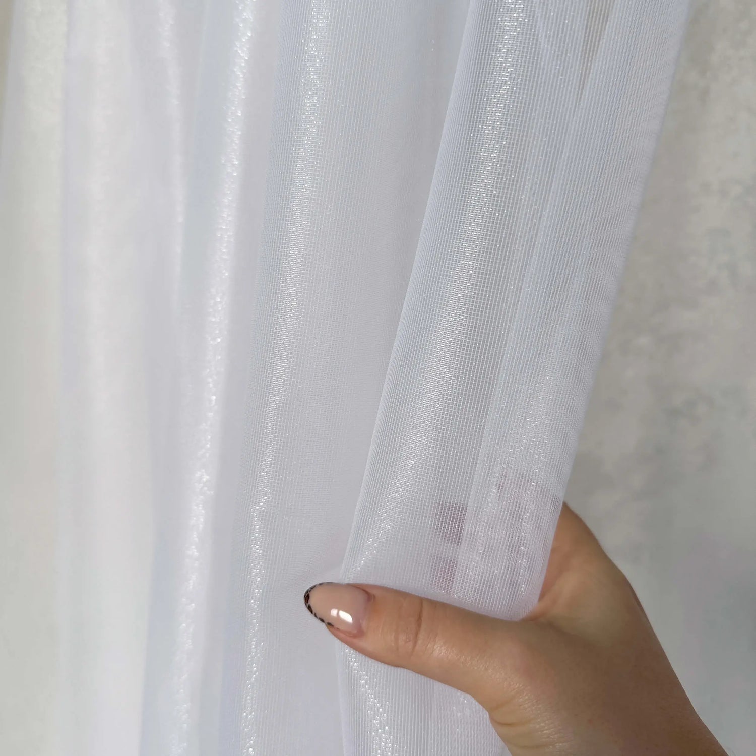 Voile Sheer Curtains with Lurex Shimmering, Custom Made, White