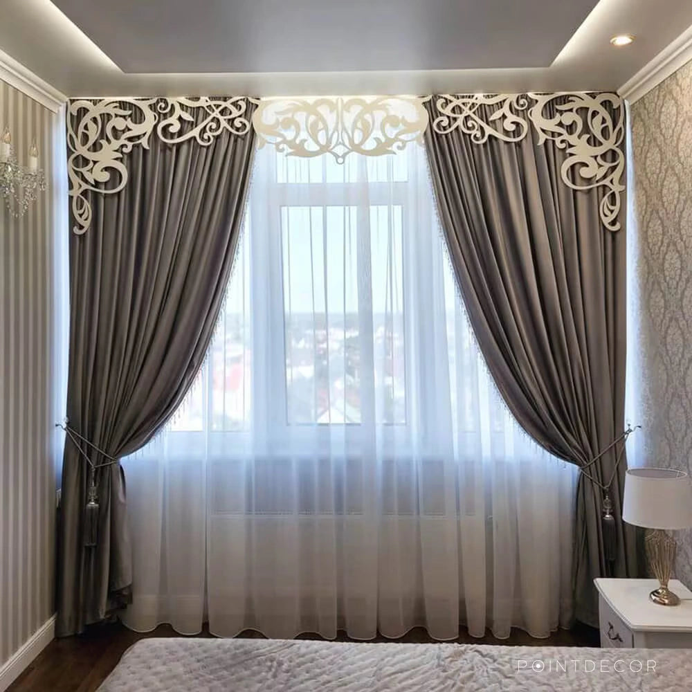 Openwork Curtain Laser Cut Curl Pelmet