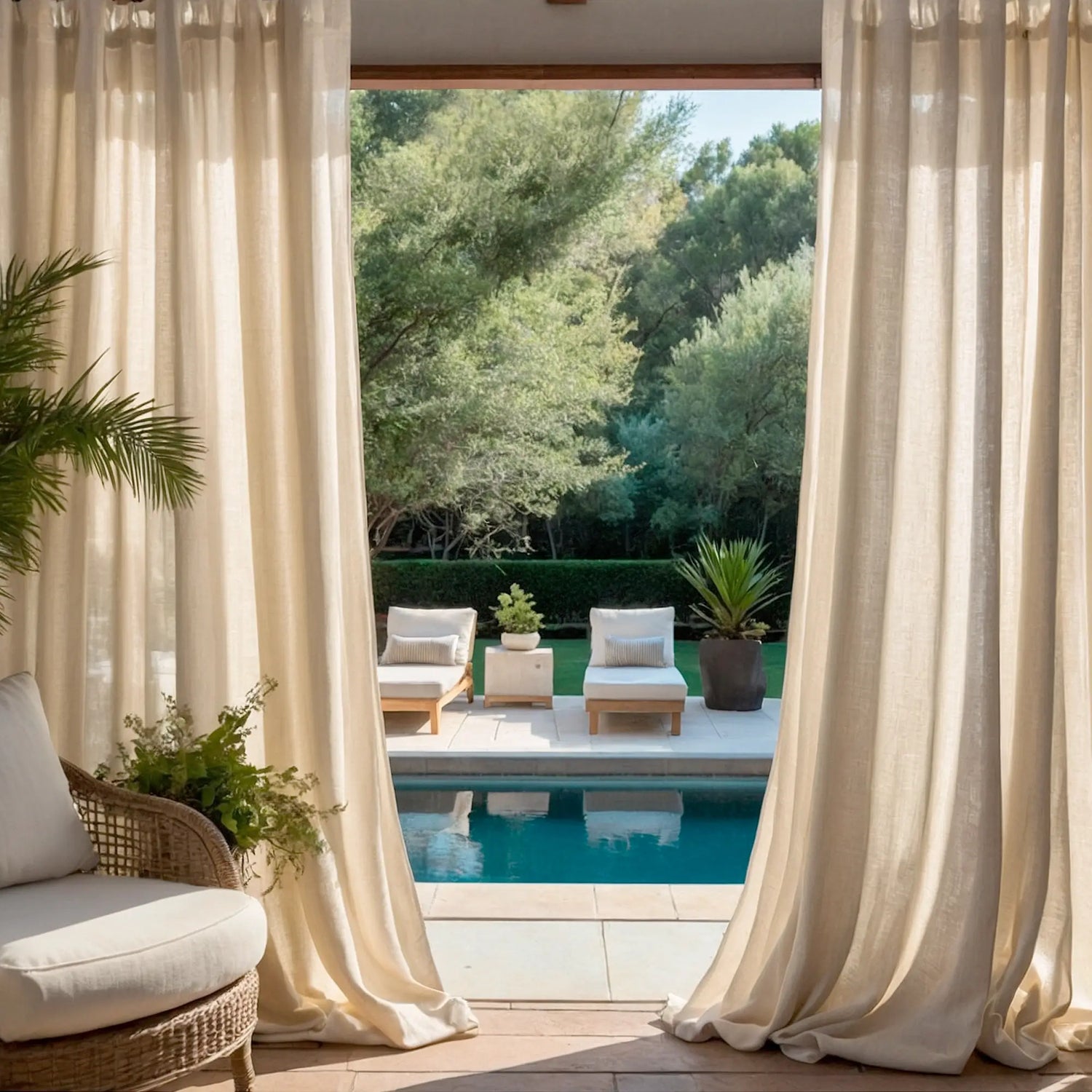 Outdoor Patio Curtains Linen