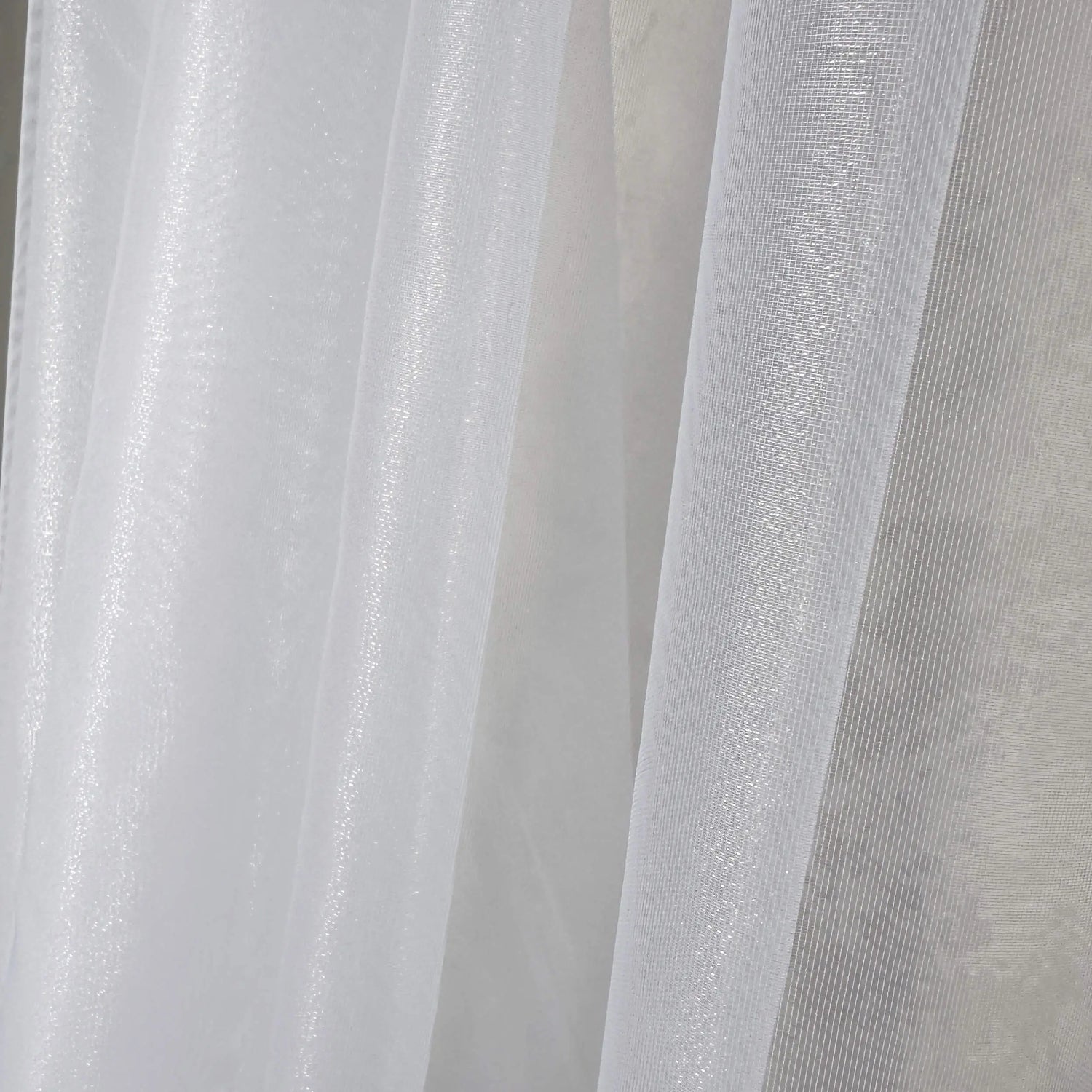 Voile Sheer Curtains with Lurex Shimmering, Custom Made, White