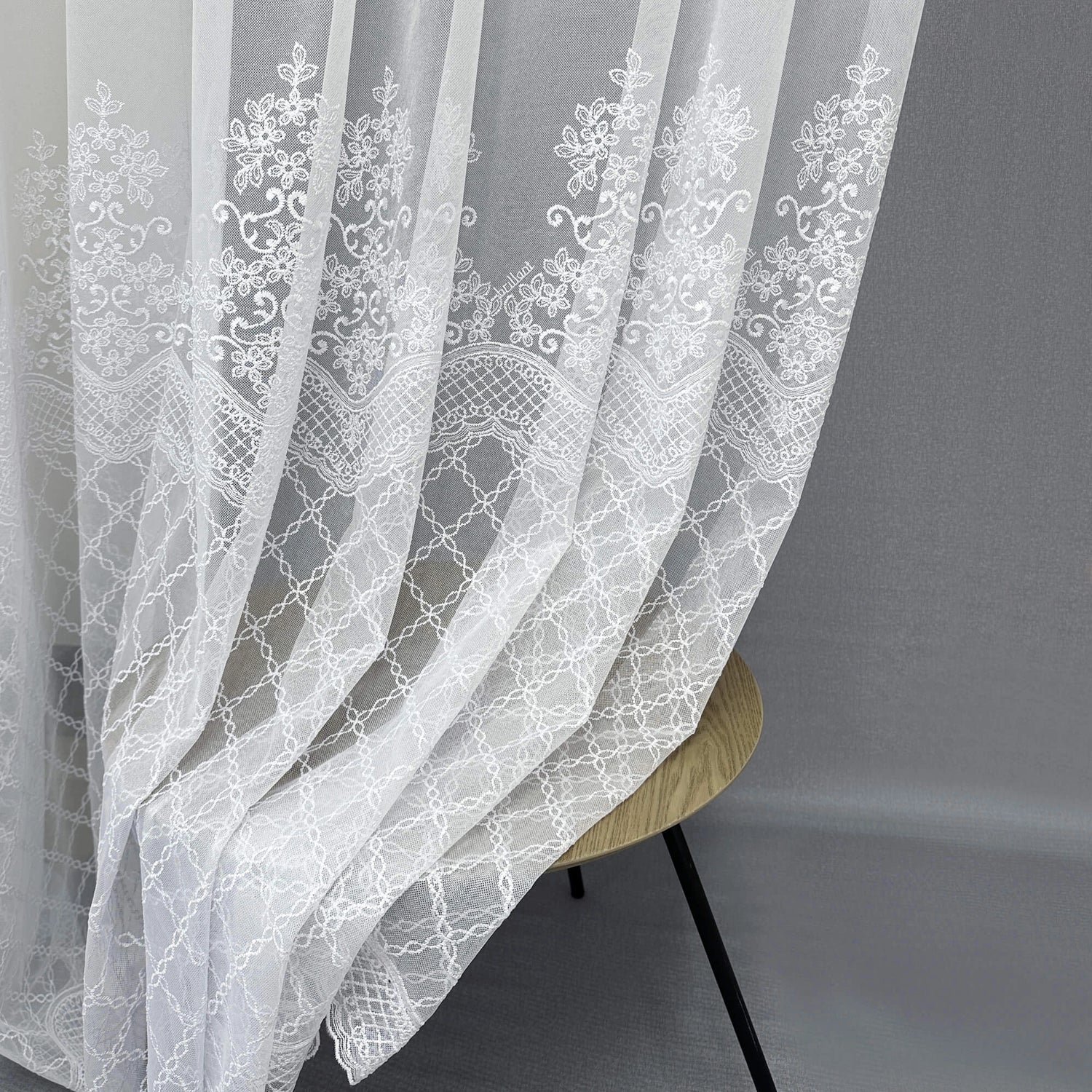Lace Sheer Voile Curtains Embroidered