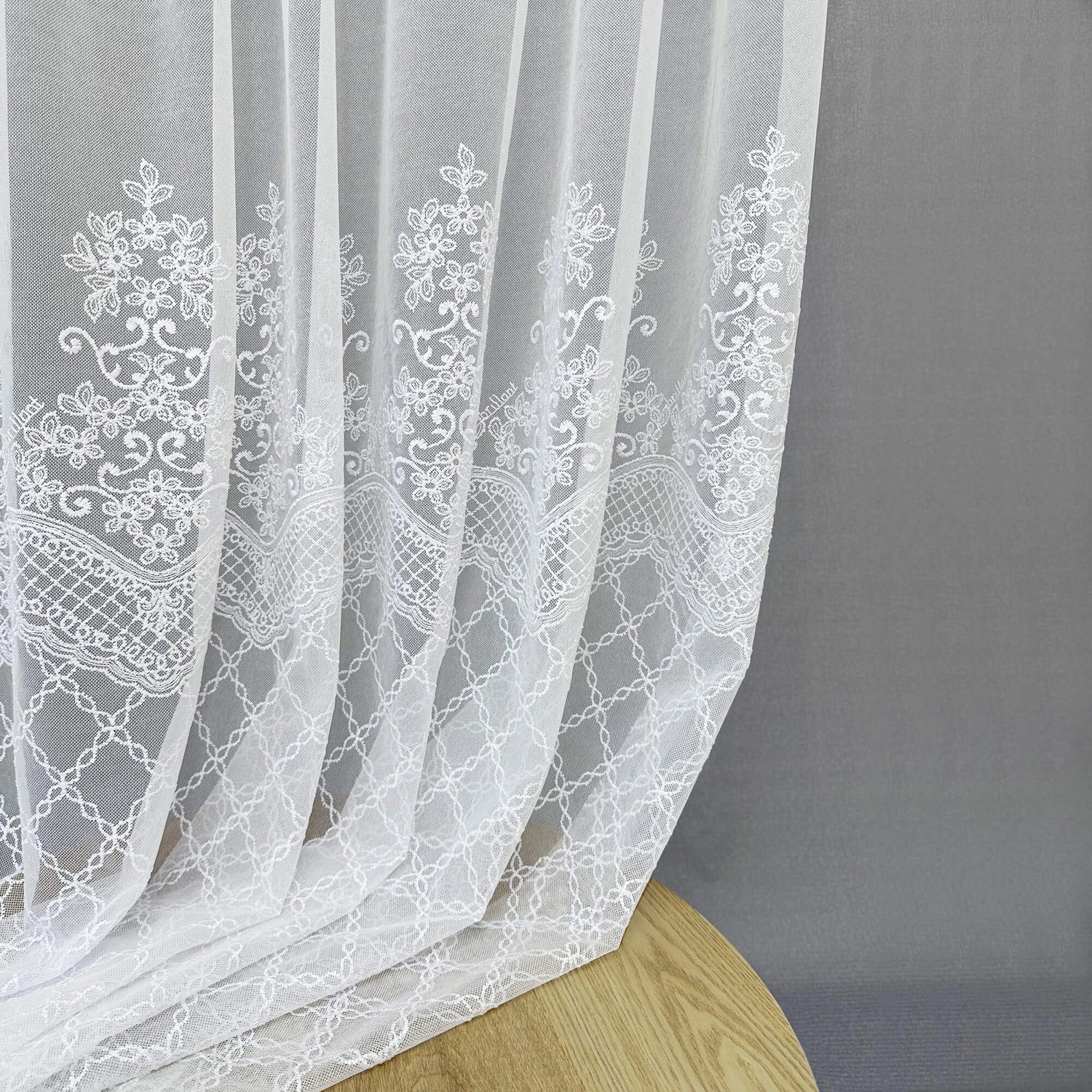 Lace Sheer Voile Curtains Embroidered