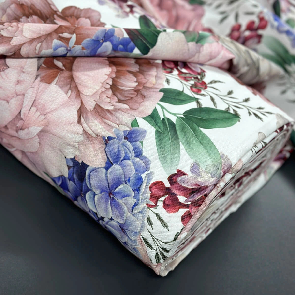 Curtains fabric floral with Hydrangea