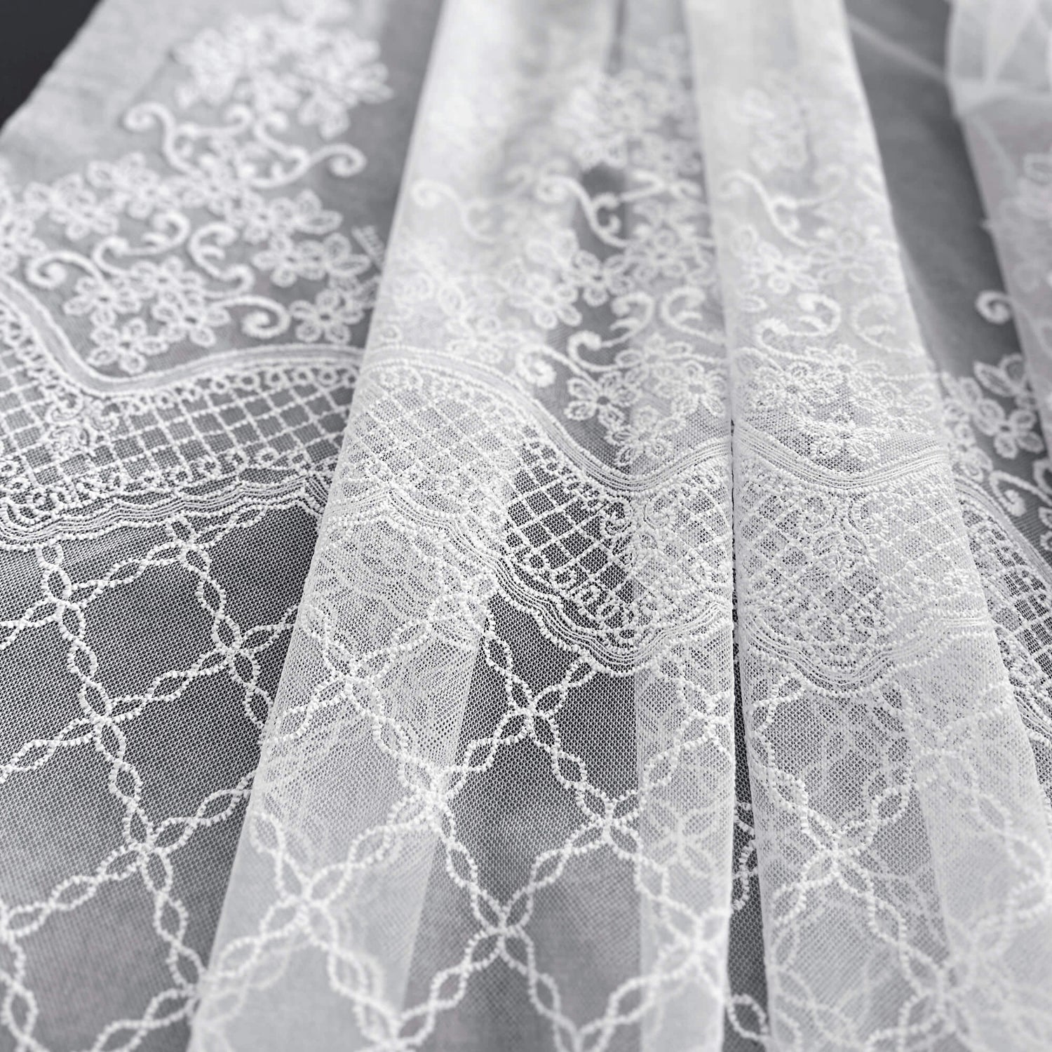 Lace Sheer Voile Curtains Embroidered