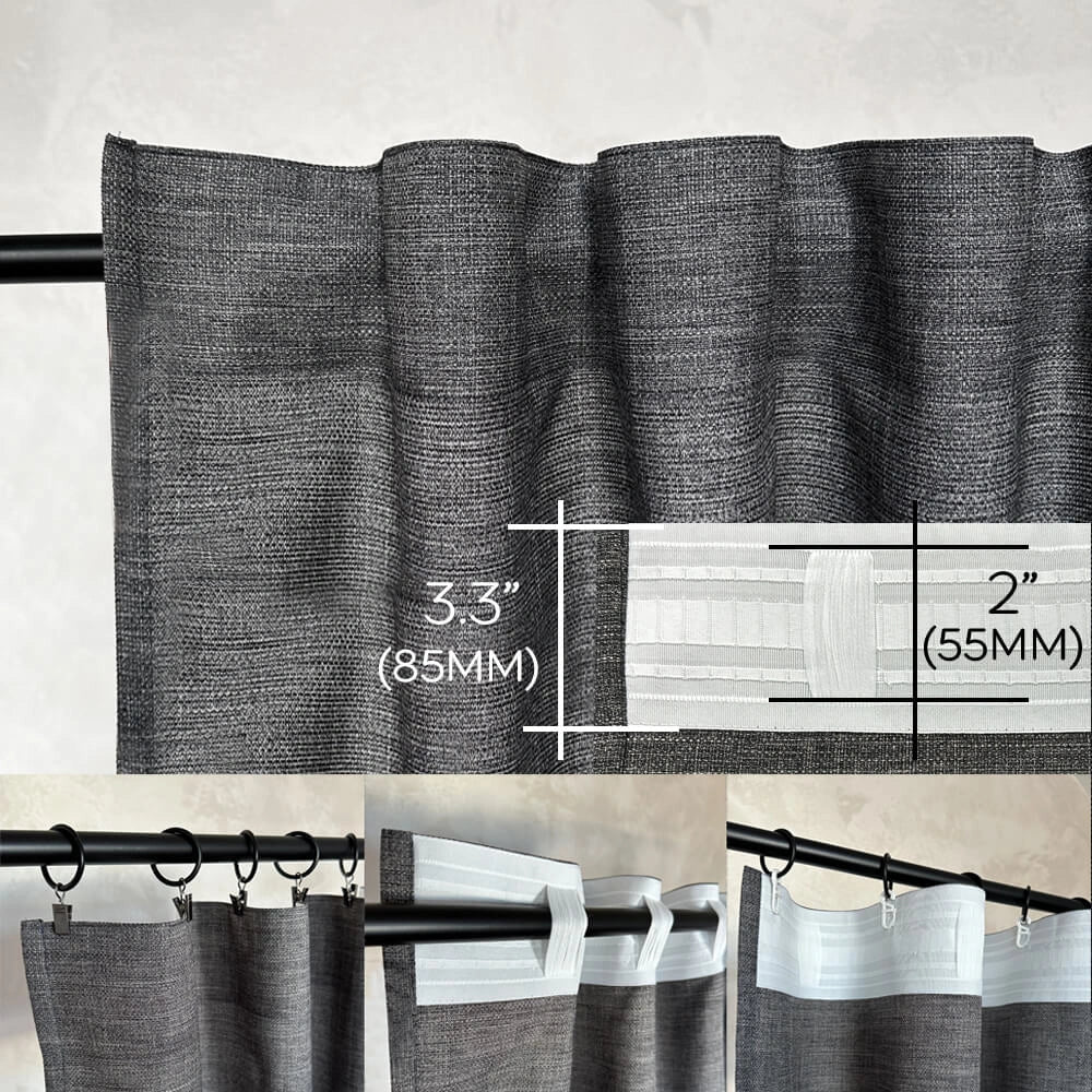 Back tab curtains top