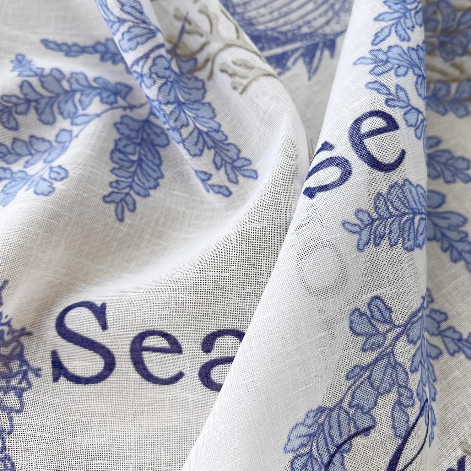 Fabric Linen Sheer Curtains with Soft Structure - Nautical MARINE,
