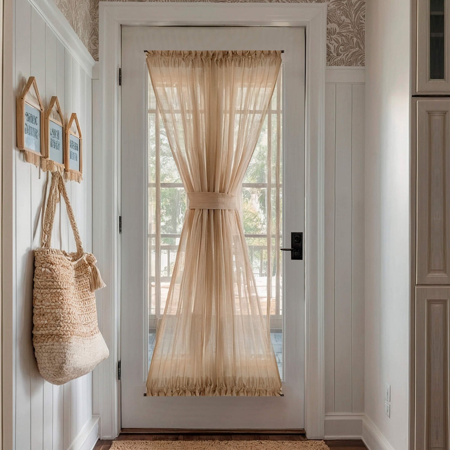 French Front Door Panel Curtains beige
