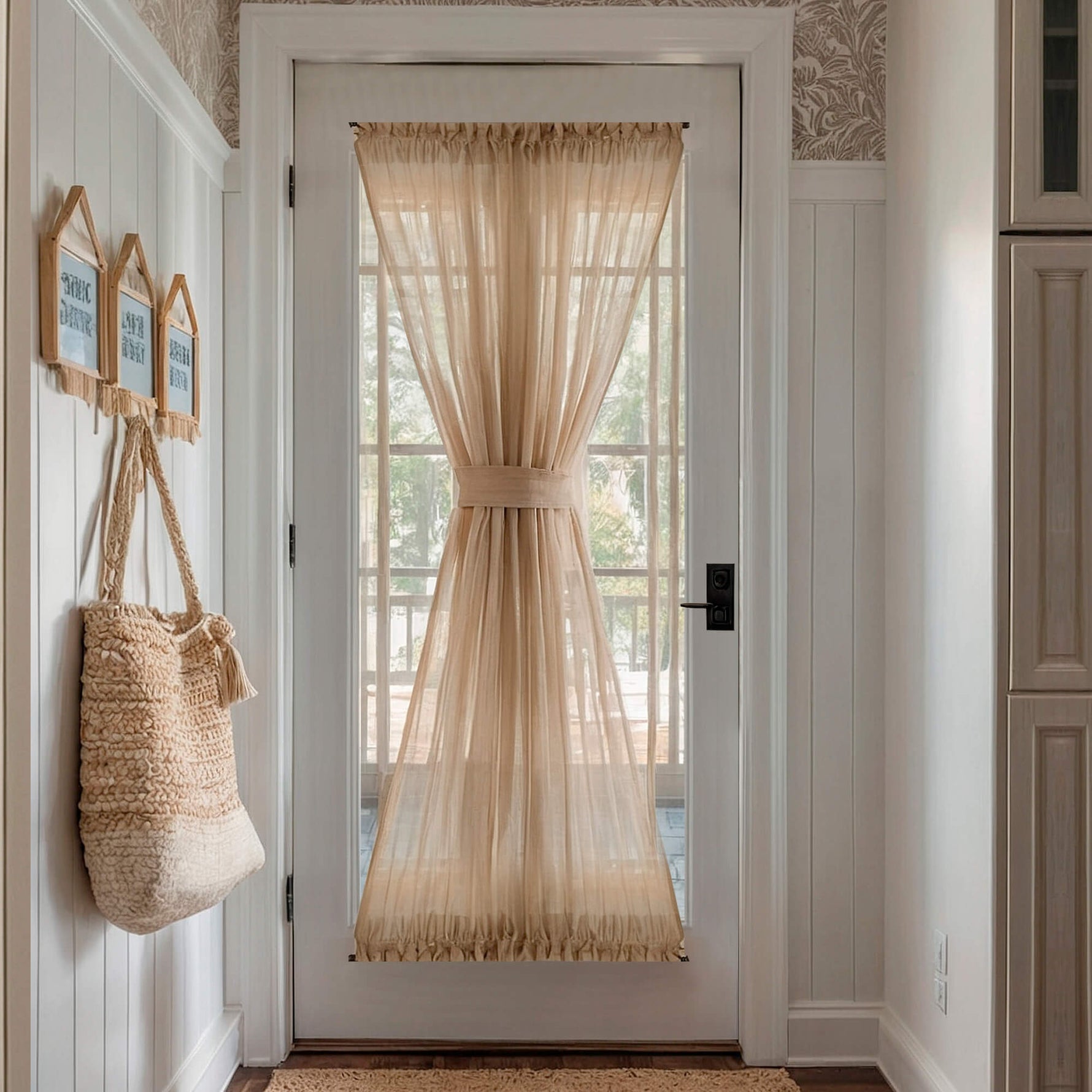 French Front Door Panel Curtains beige