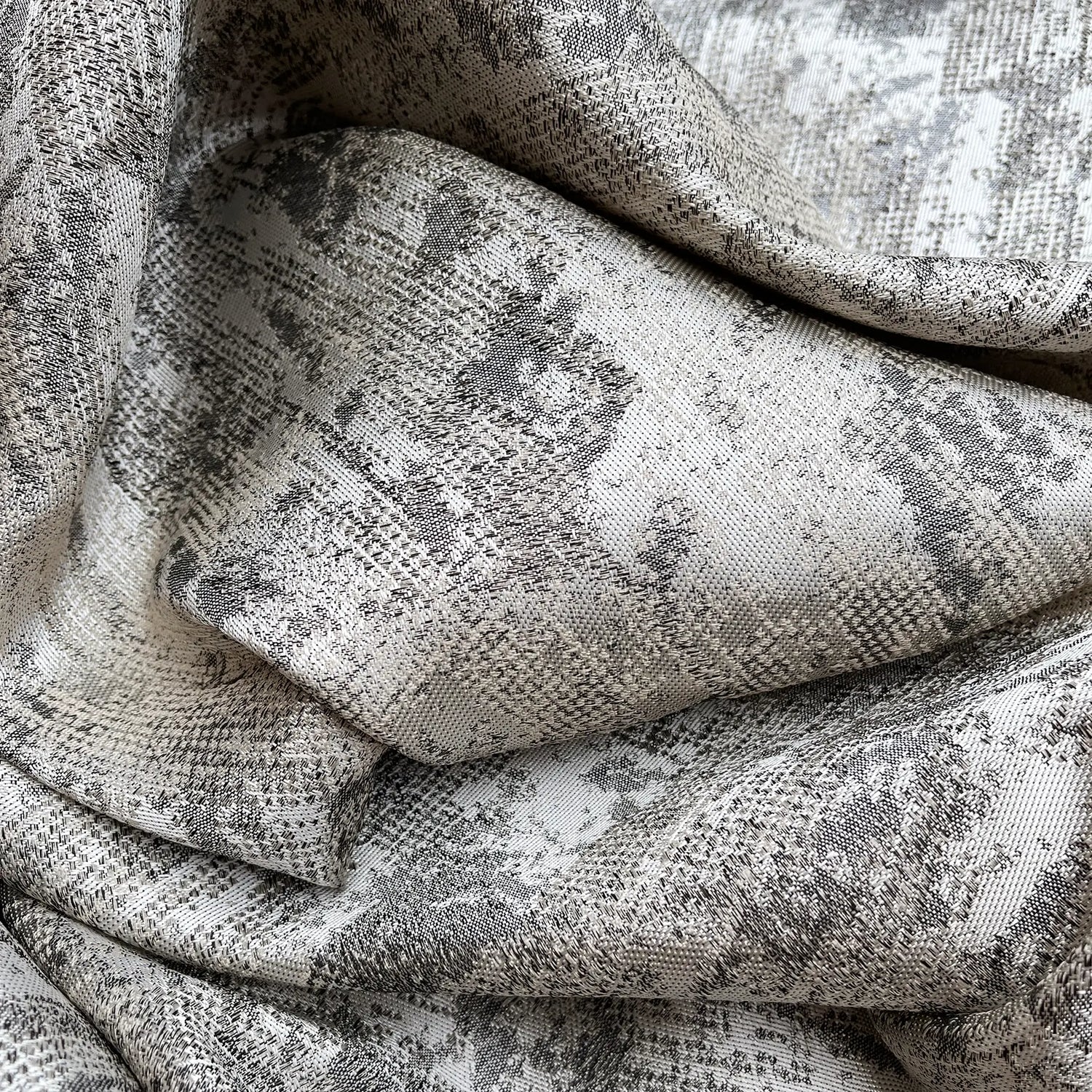 Jacquard Drapery Curtain Modern Abstract Patterned in Taupe Gray