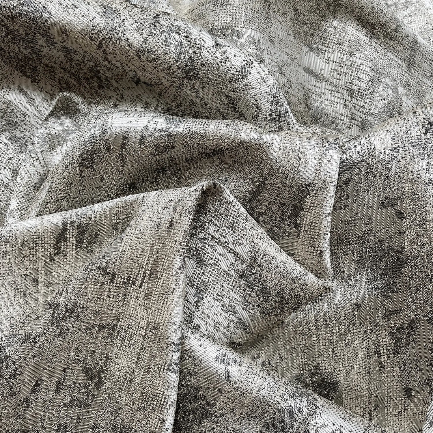Jacquard Drapery Curtain Modern Abstract Patterned in Taupe Gray