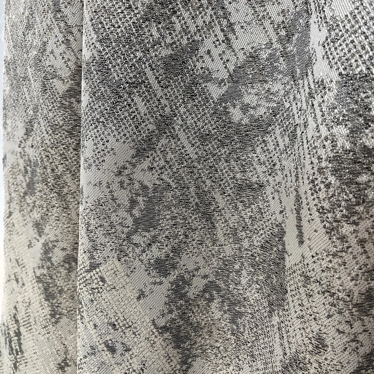 Jacquard Drapery Curtain Modern Abstract Patterned in Taupe Gray