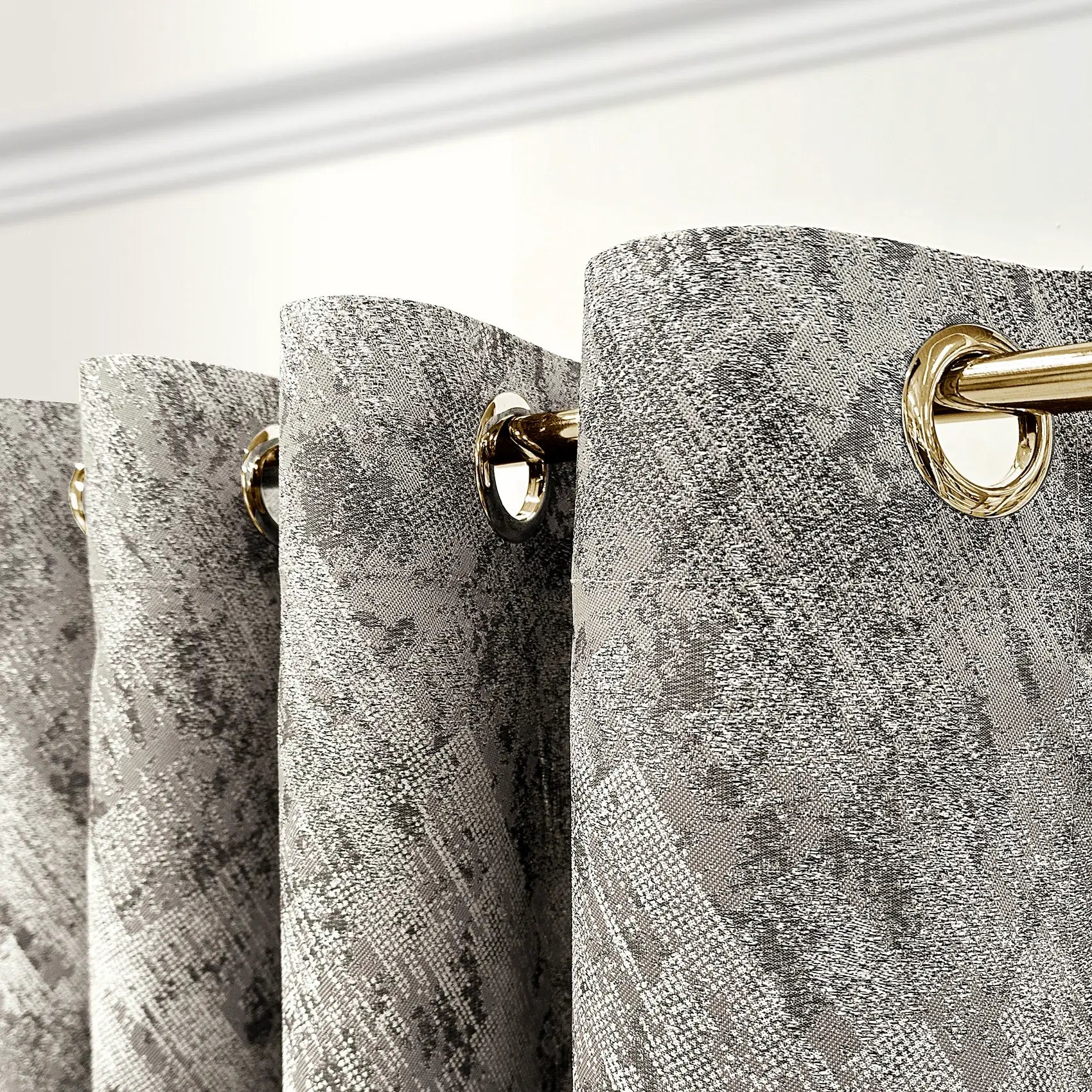 Jacquard Drapery Curtain Modern Abstract Patterned in Taupe Gray
