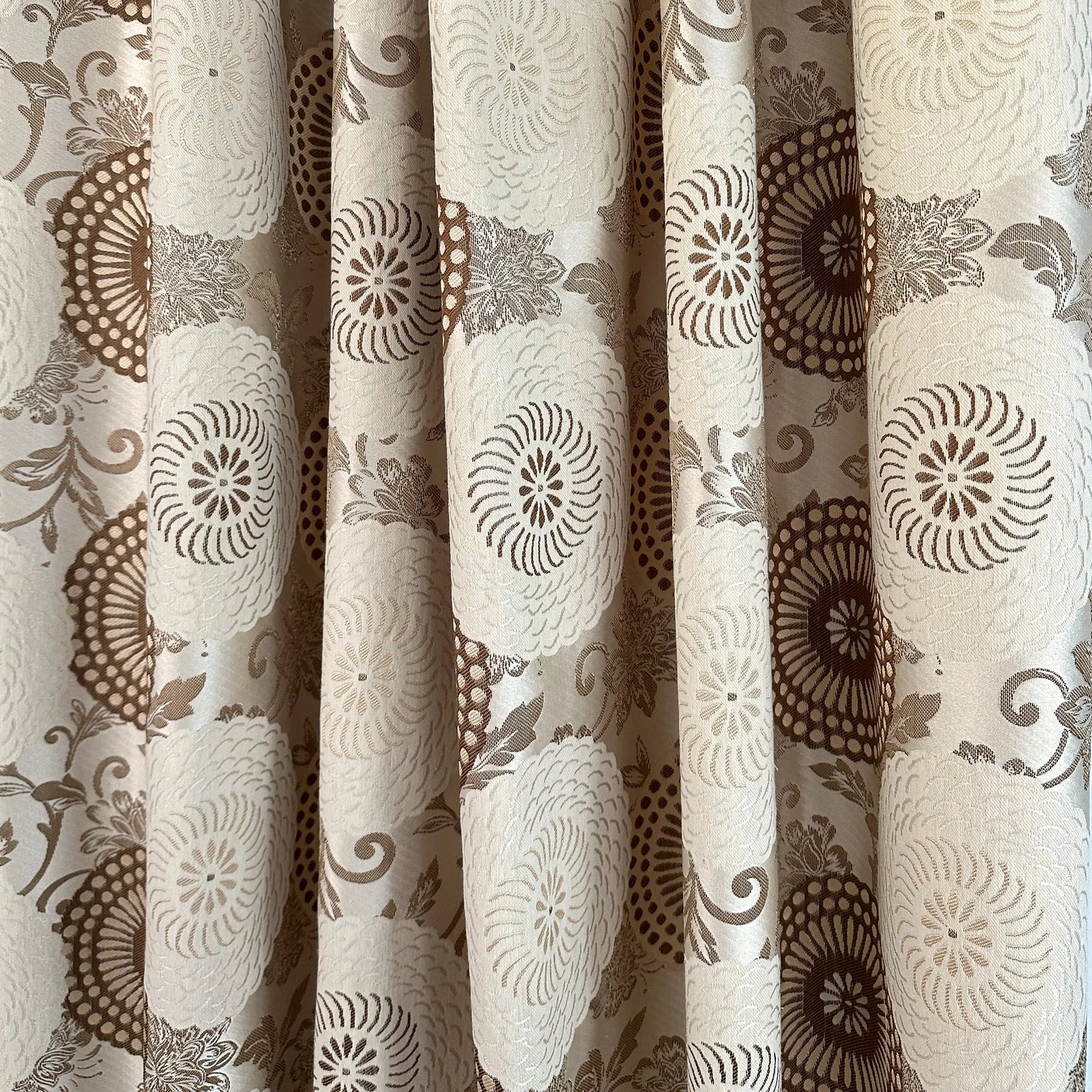Jacquard fabric for Curtains  in Retro Vintage Bohemian Style, Custom made, Floral Patterned