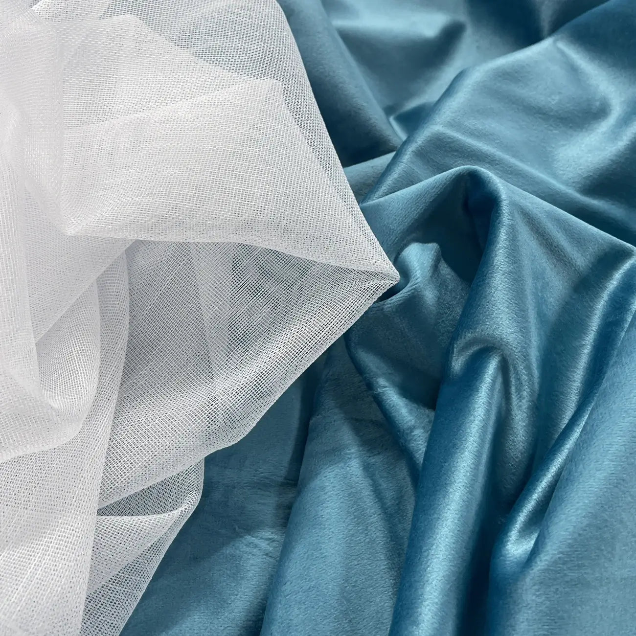 Velvet Panel Curtains Vivid Blue, Long