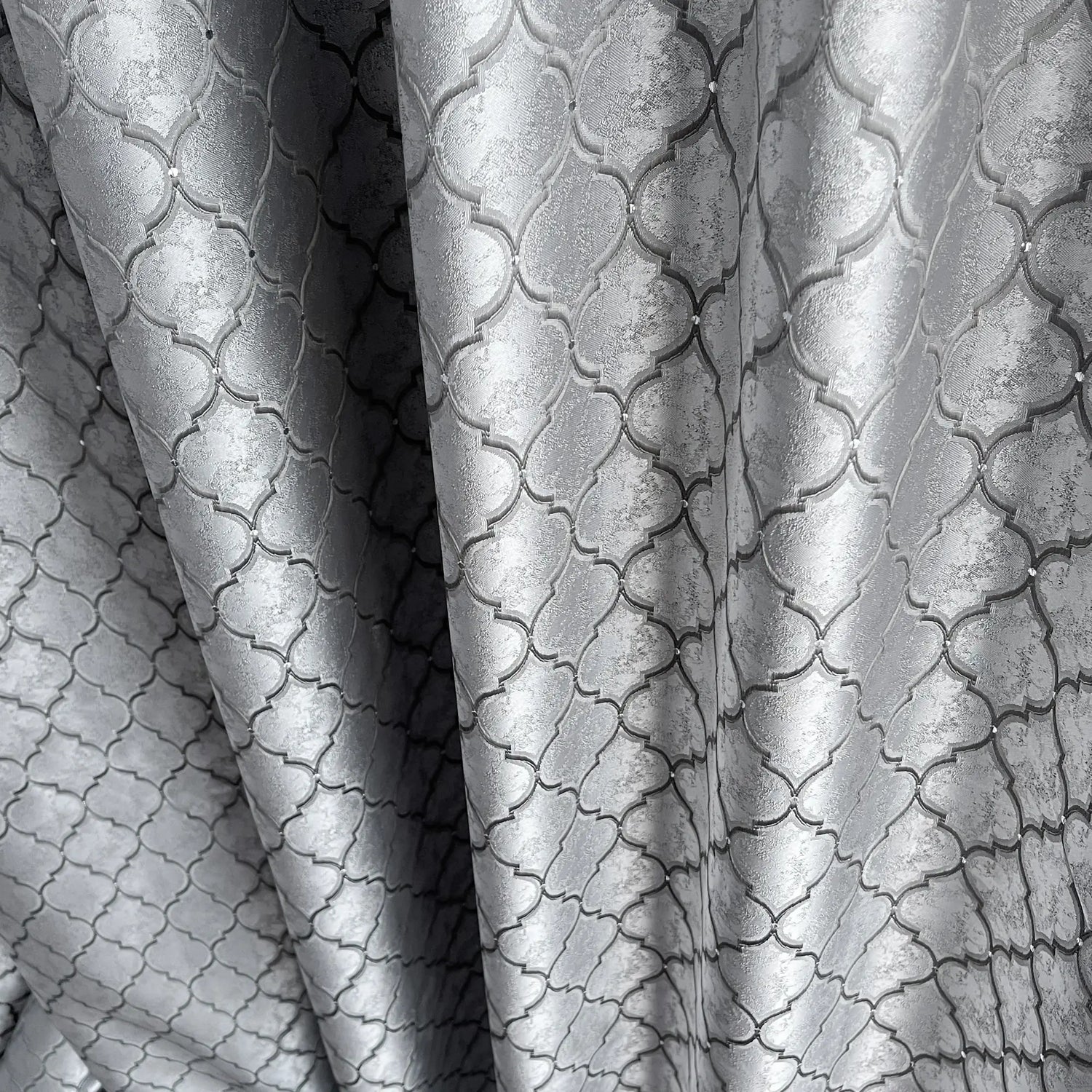 Curtain Panels Silver Gray, Elegant Custom Made in Art Deco Style
