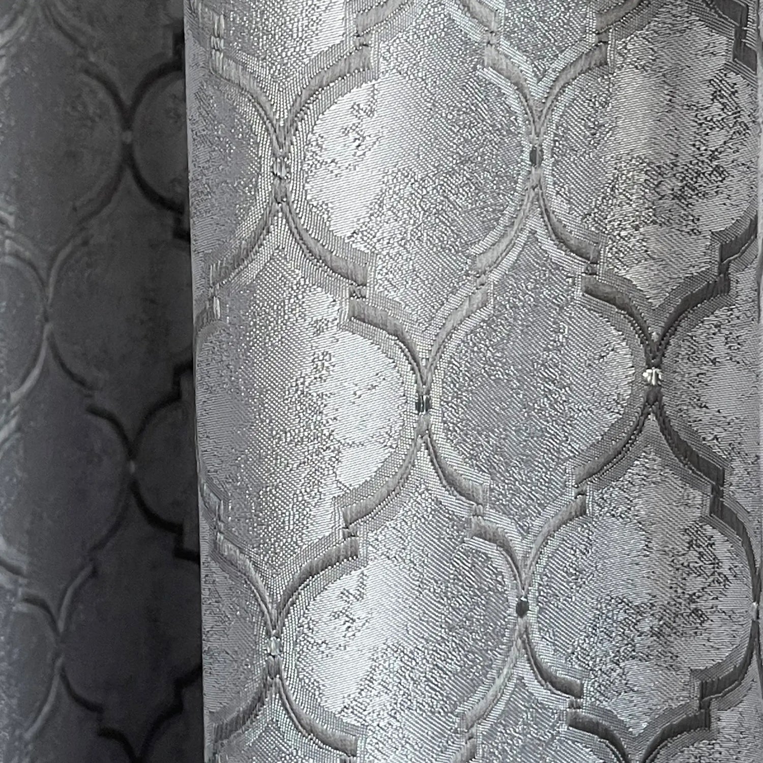 Curtain Panels Silver Gray, Elegant Custom Made in Art Deco Style