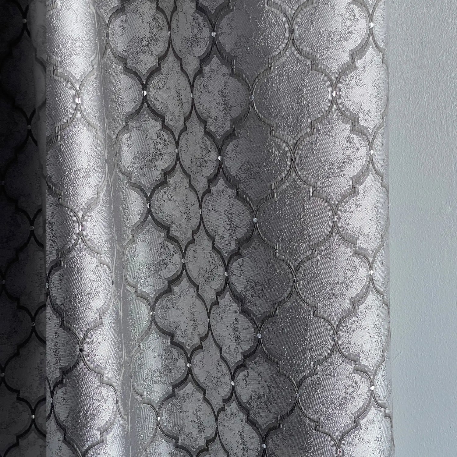 Curtain Panels Silver Gray, Elegant Custom Made in Art Deco Style