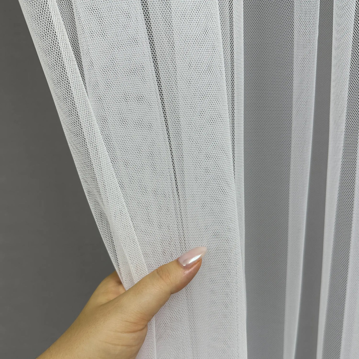 Tulle Curtains from White Fatin Fabric