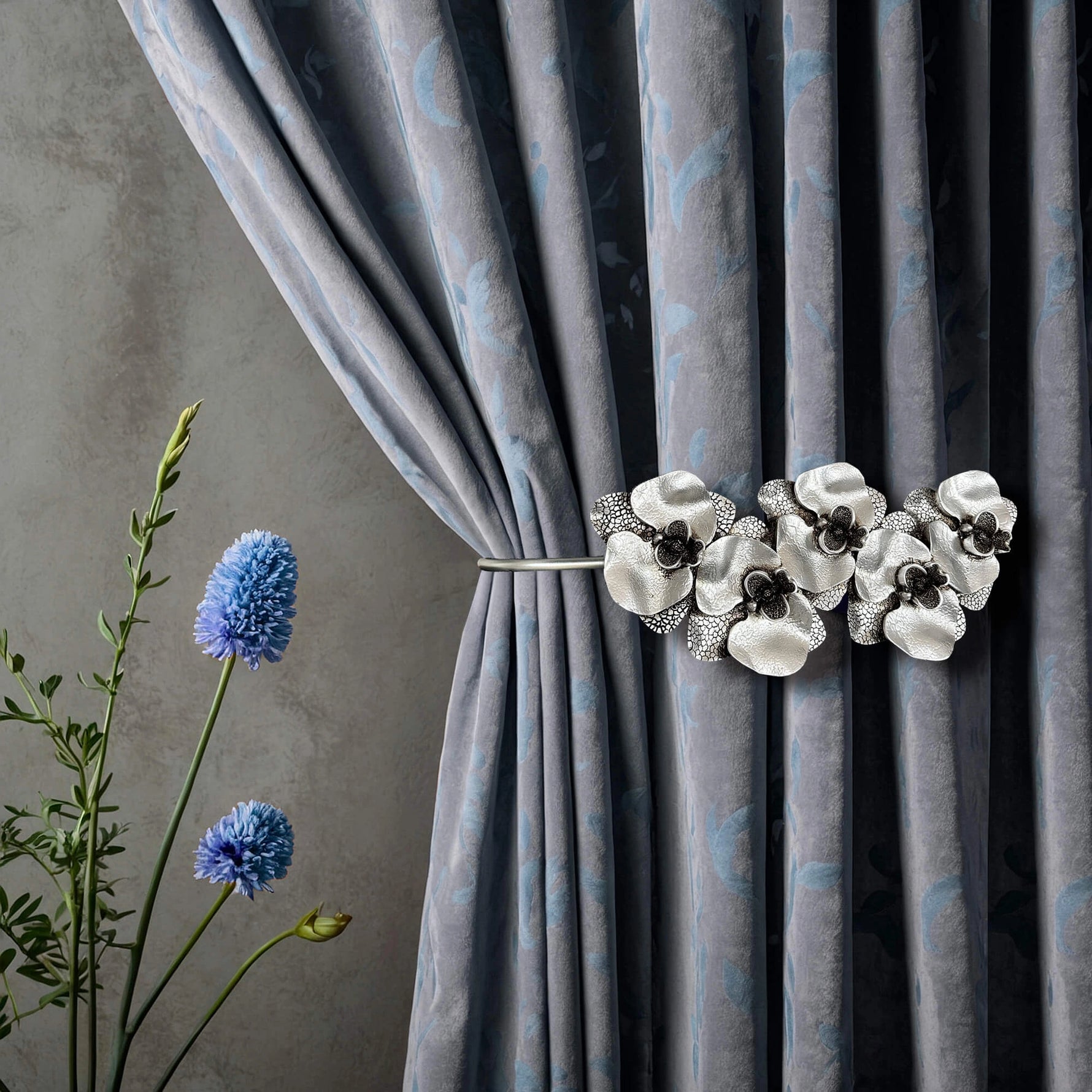 Orchid Leaf Curtain Holdbacks