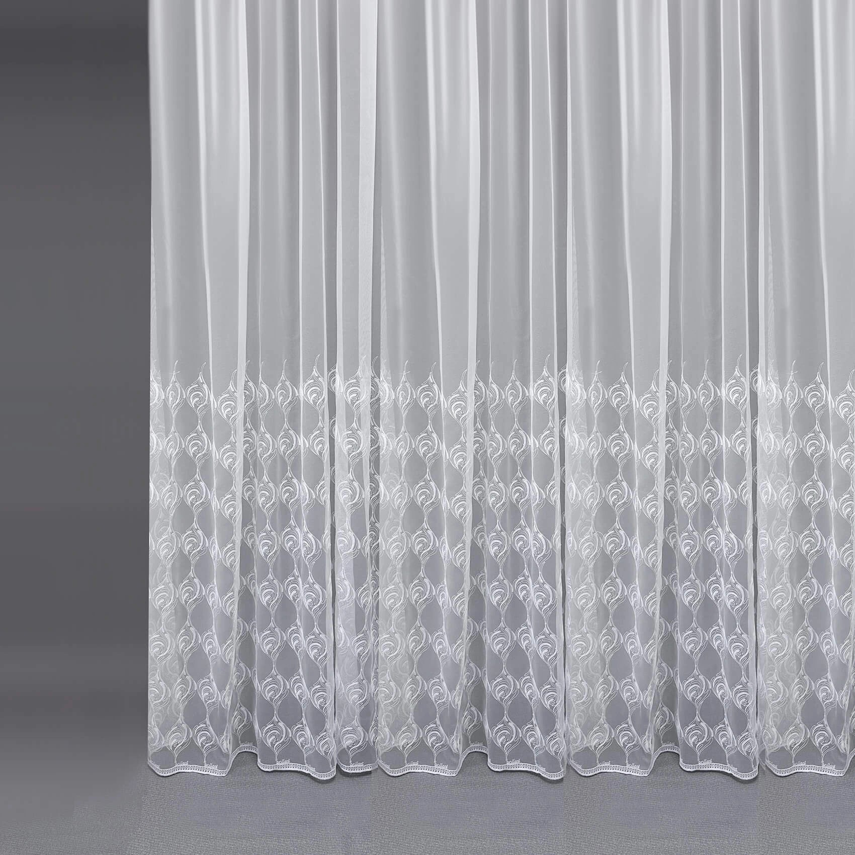 Lace Tulle Curtains Elegant Classic, Custom Made, Modern White Curl Embroidered