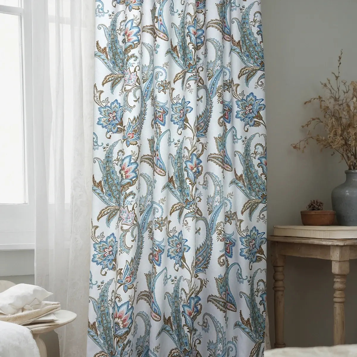 Window Covering Vintage Exotic Floral Patterned