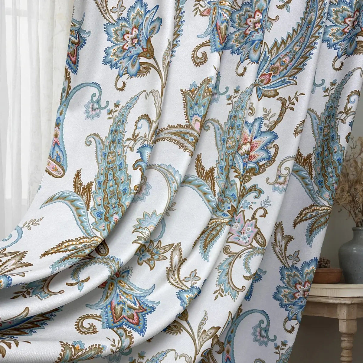 Window Covering Vintage Exotic Floral Patterned