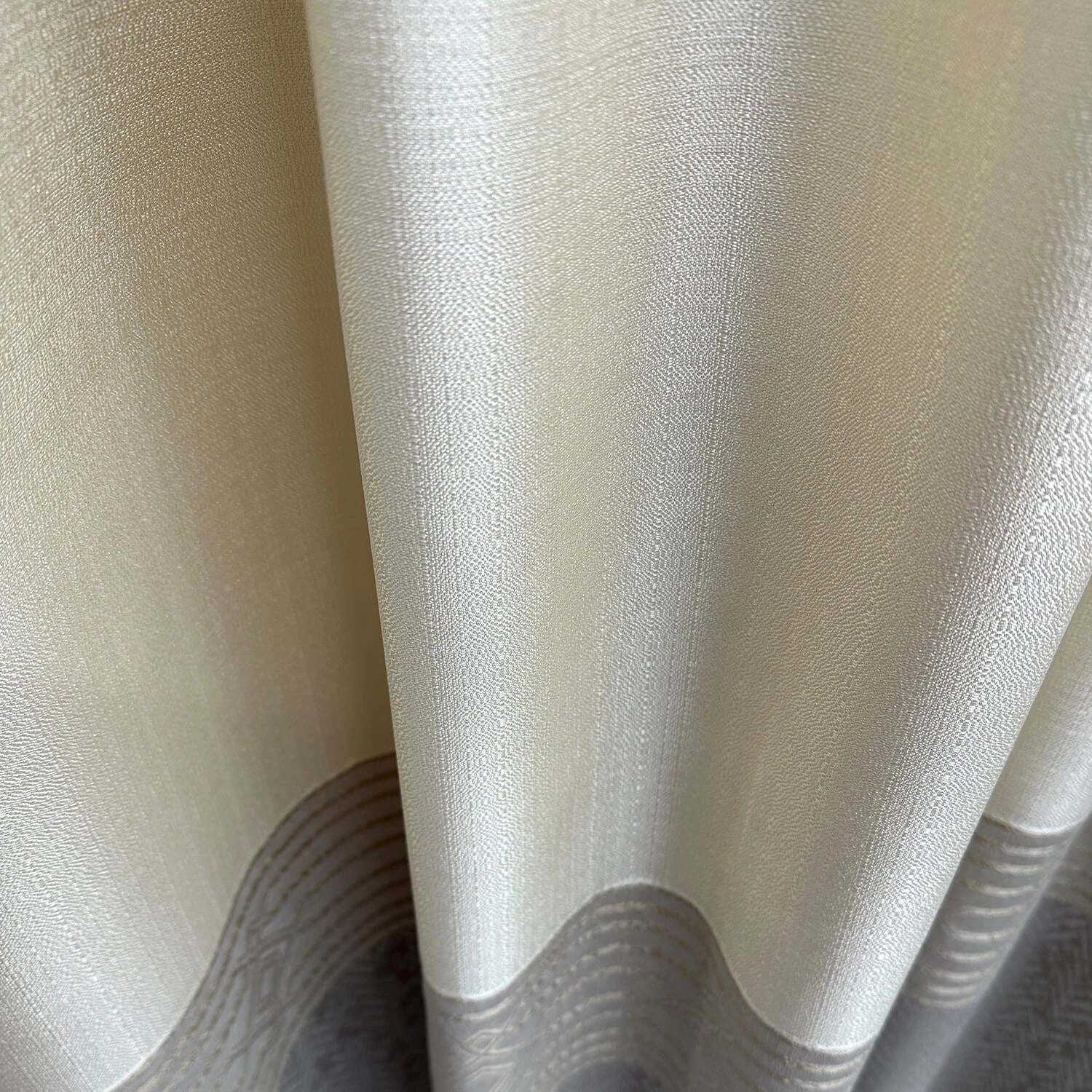 Curtain Panels Stylish Modern Living Room Cream Gray Striped