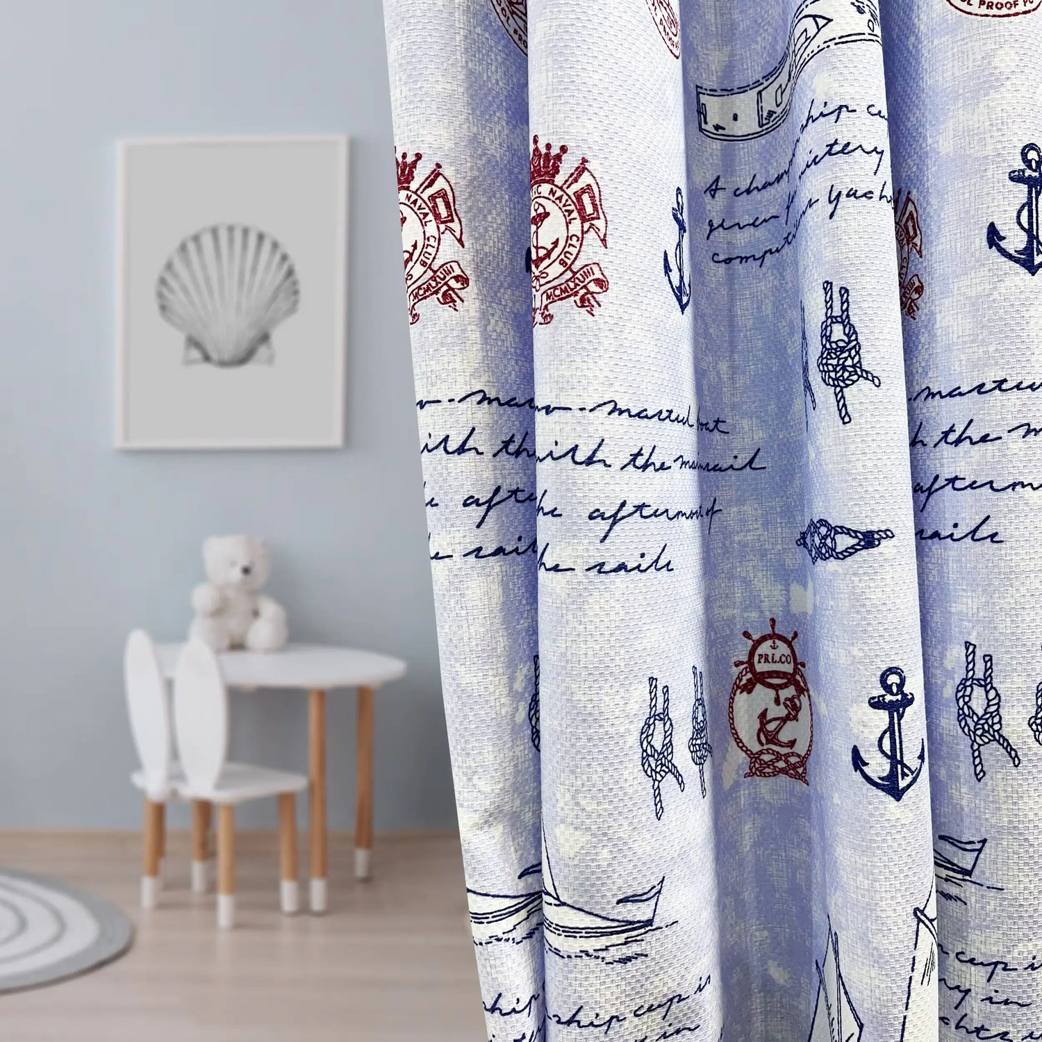 Curtains Cute Ocean Theme for Boys Bedroom, Custom Length Home Linen