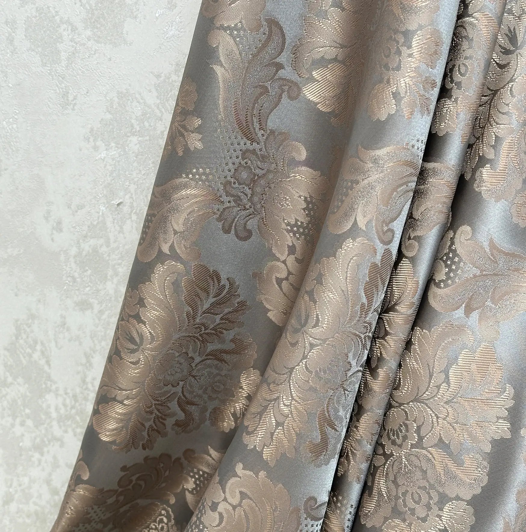 Curtains Custom Classic Patterned in Luxury Victorian Style, Gold Beige / Gray