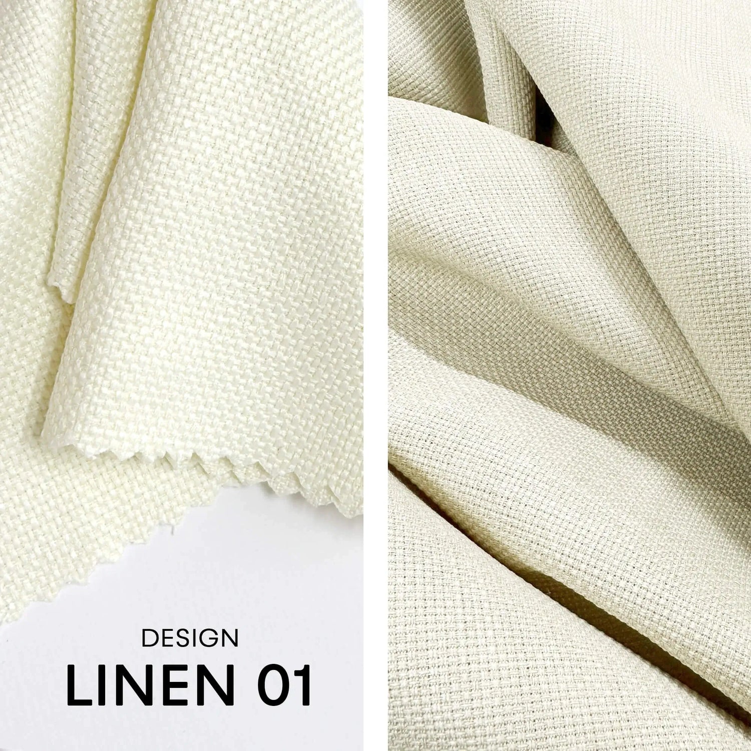 Linen fabric for Shower Curtain Panel, Ivory White, Heavy