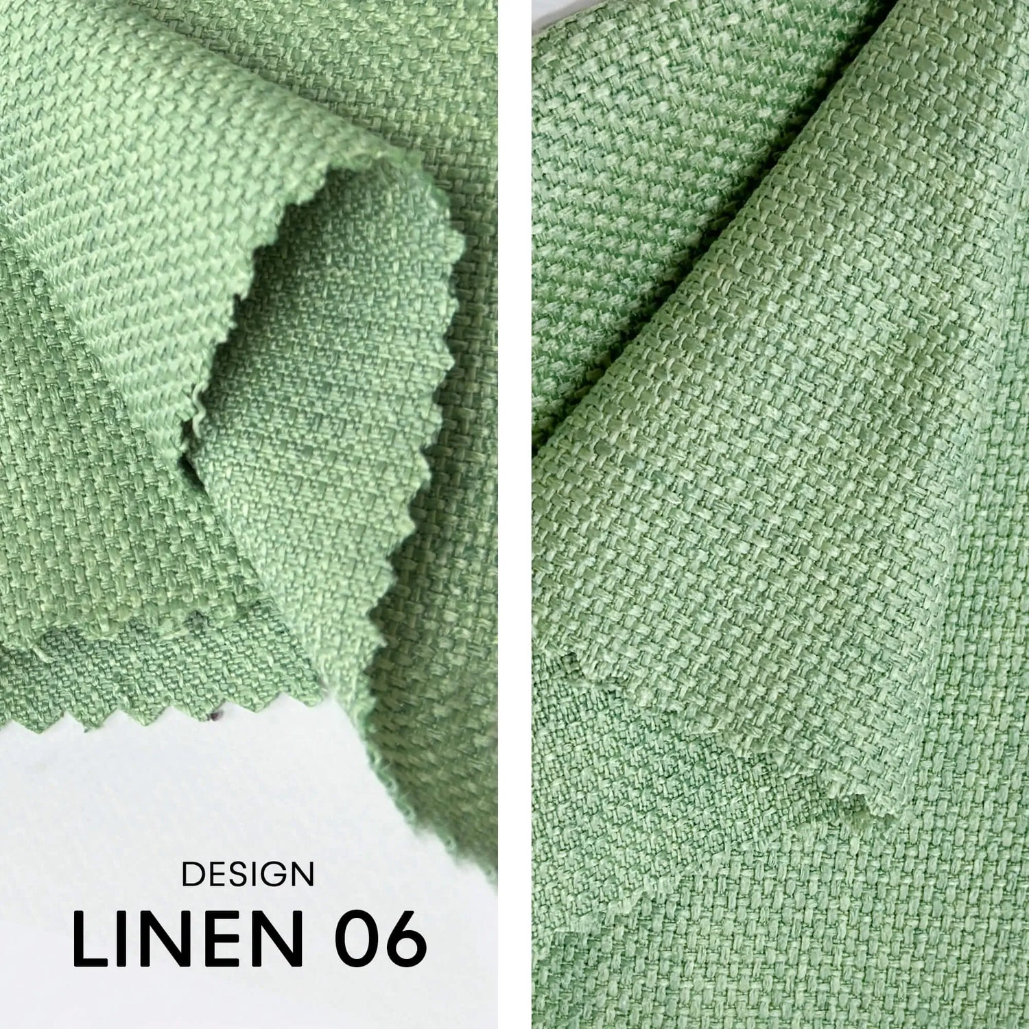 Linen fabric for Shower Curtain Panel, Mint Green Color, Heavy