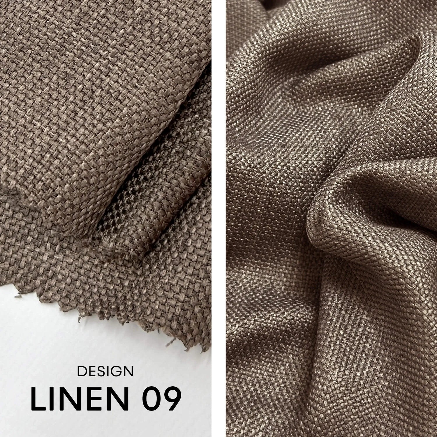 Linen fabric for Shower Curtain Panel, Cocoa Brown Color, Heavy