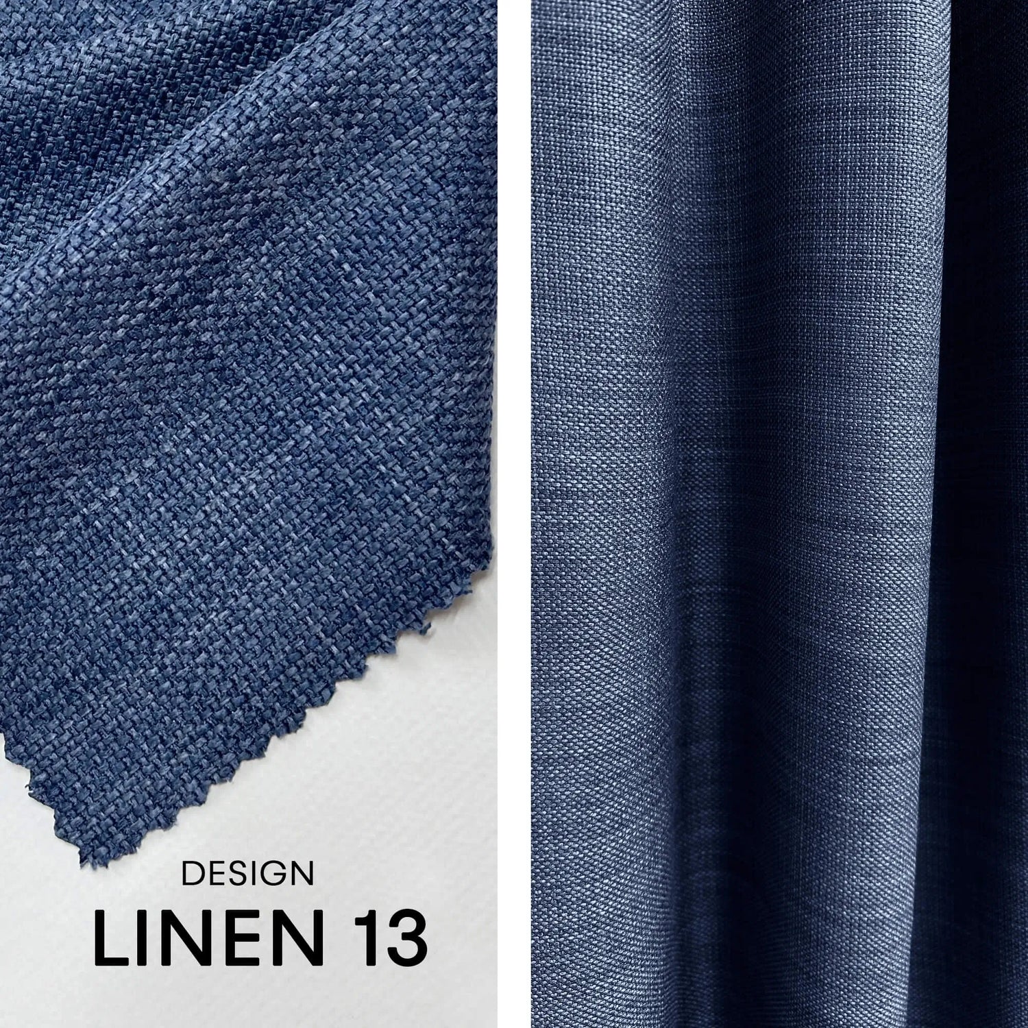 Linen fabric for Shower Curtain Panel, Space Blue, Heavy
