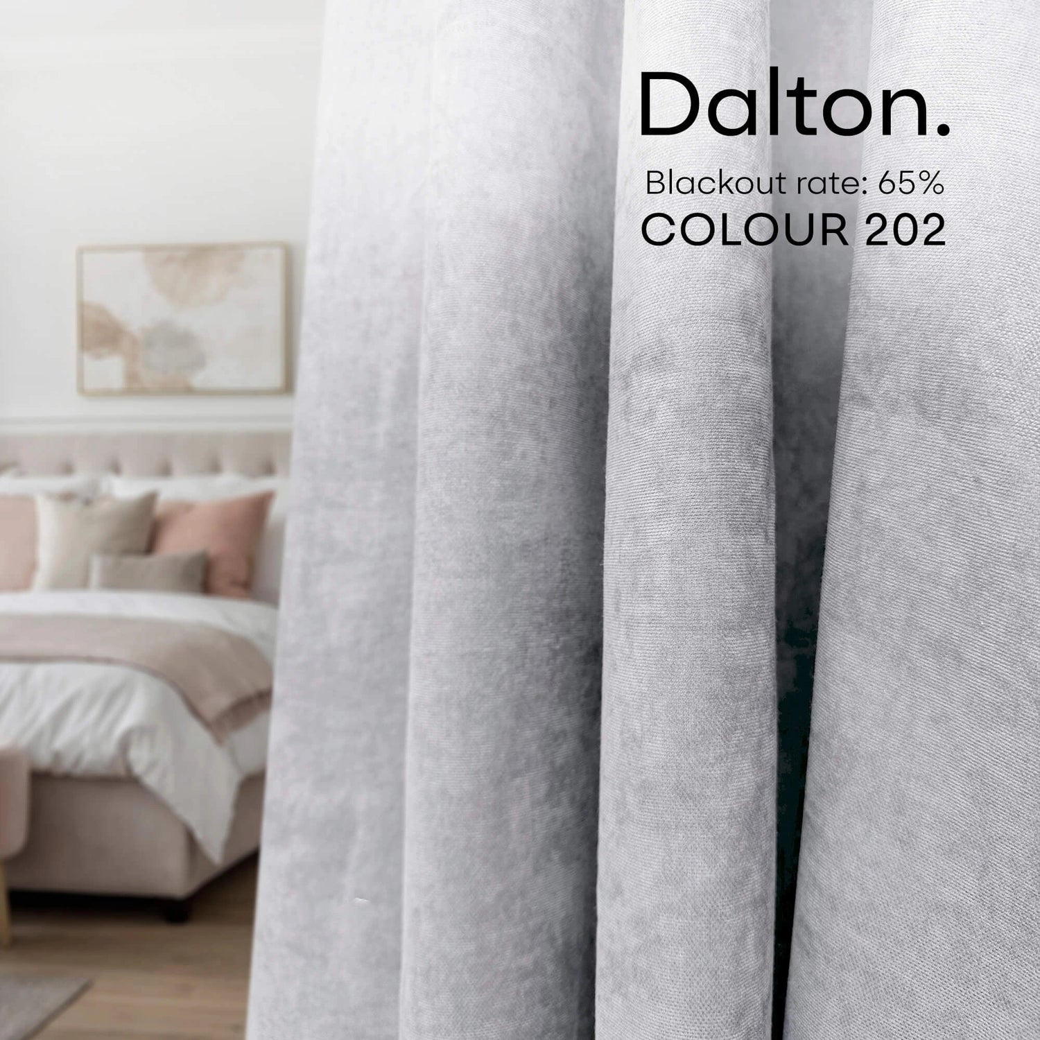 Velveteen Solid Curtain Panel, Dalton Soft Bedroom Drape in Gray/Black Color