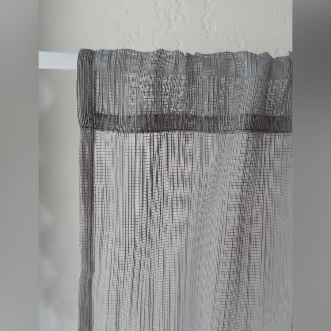 Cafe Curtain for Kitchen, Gray