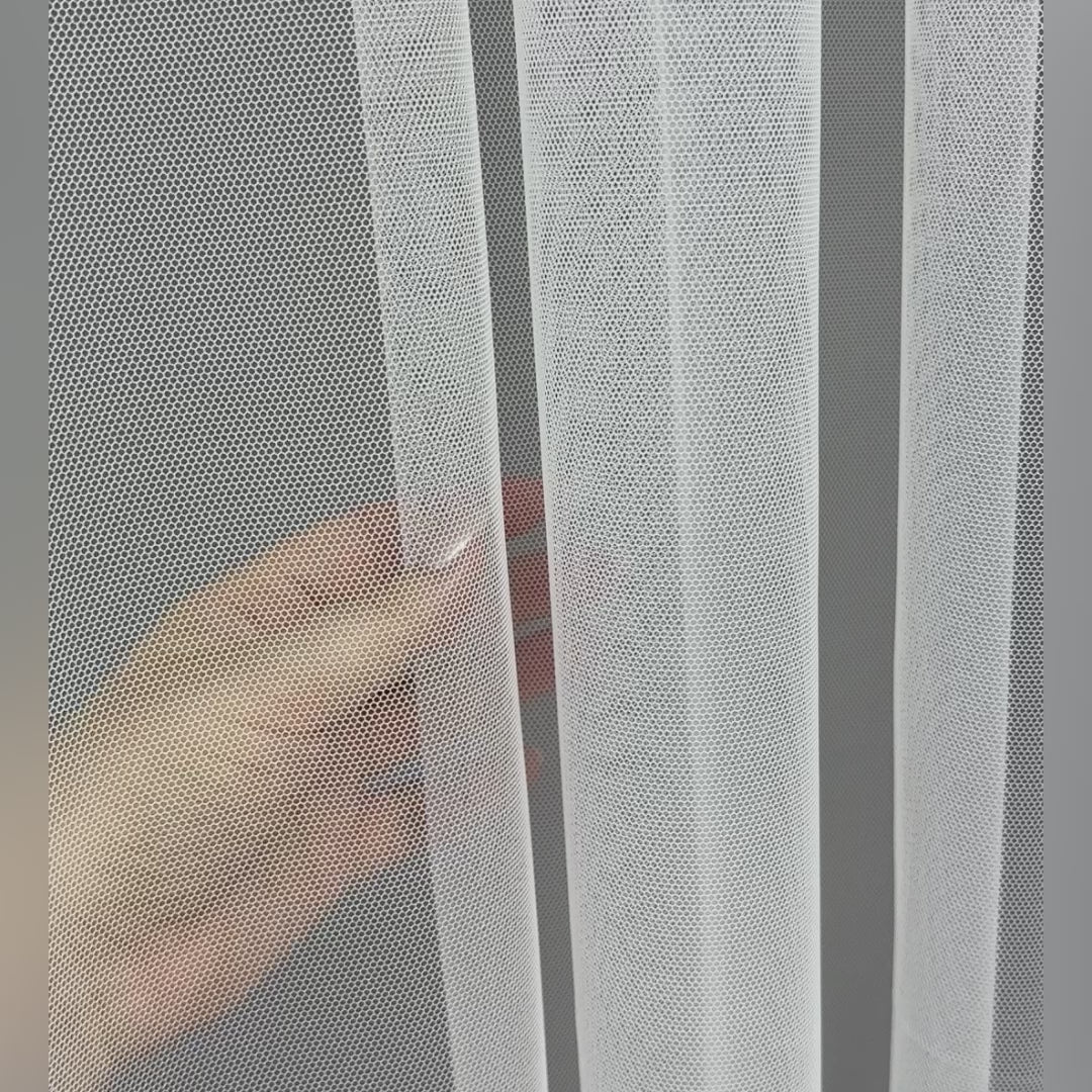 Tulle Curtains from White Fatin Fabric