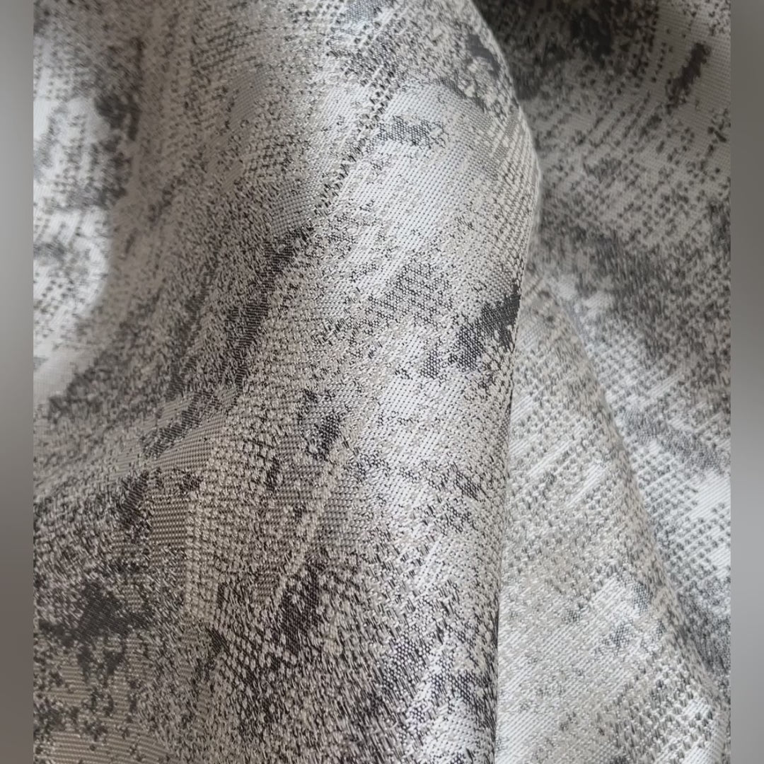 Jacquard Drapery Curtain Modern Abstract Patterned in Taupe Gray