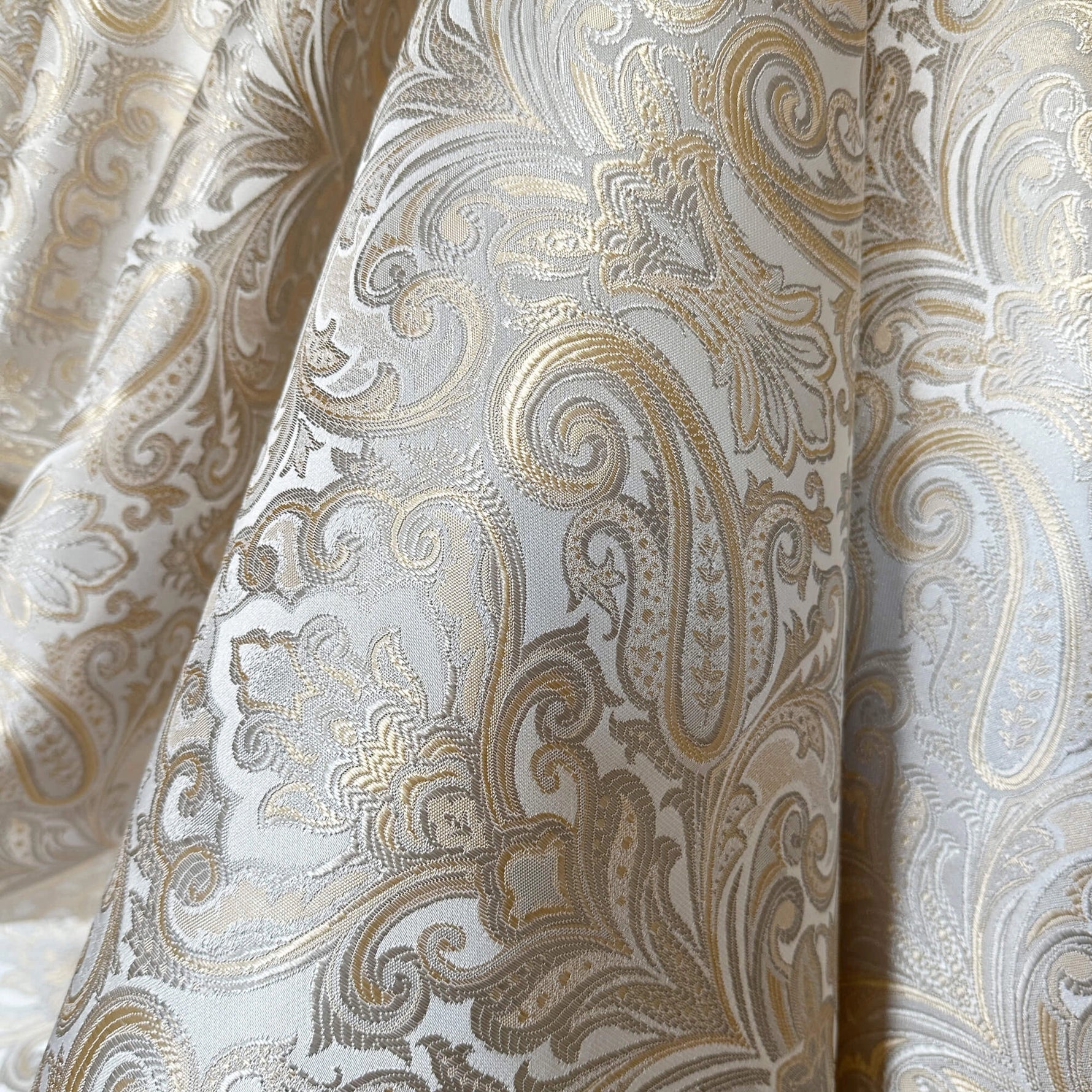 Paisley Curtains Off White Jacquard