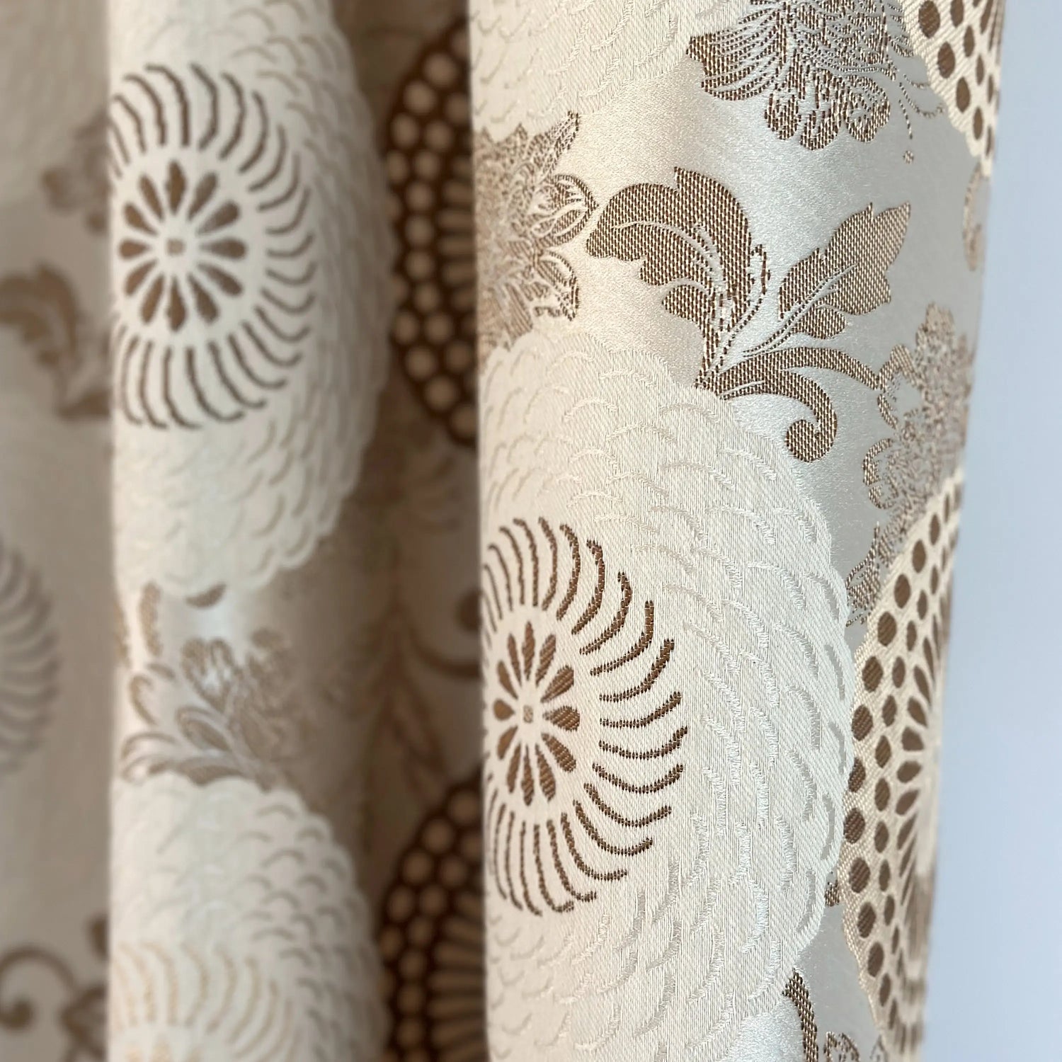 Jacquard fabric for Curtains for Living Room, Bedroom in Retro Vintage Bohemian Style, Custom made, Floral Patterned