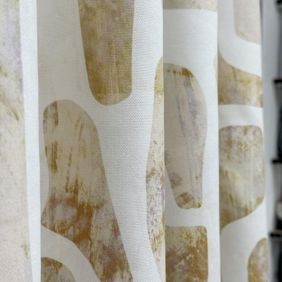Stylish Beige Stone Curtains with Abstract Patterns for Modern Homes