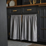 Curtain for kitchen cabinets linen gray