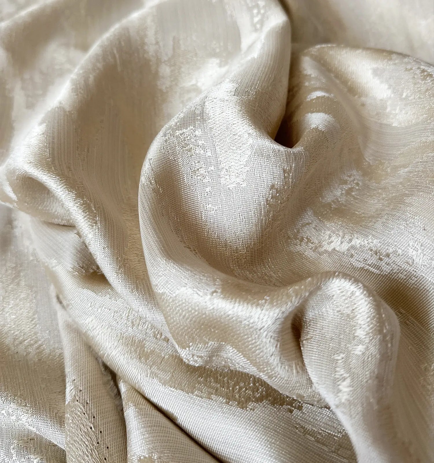 Jacquard Curtains Panel in Art Deco Style, Beige Patterned 