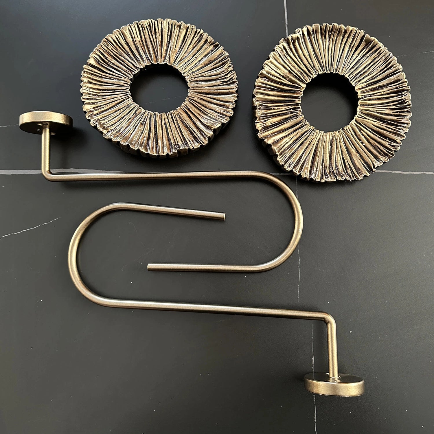 Round Luxury Curtain Holdbacks, Bronze Gold