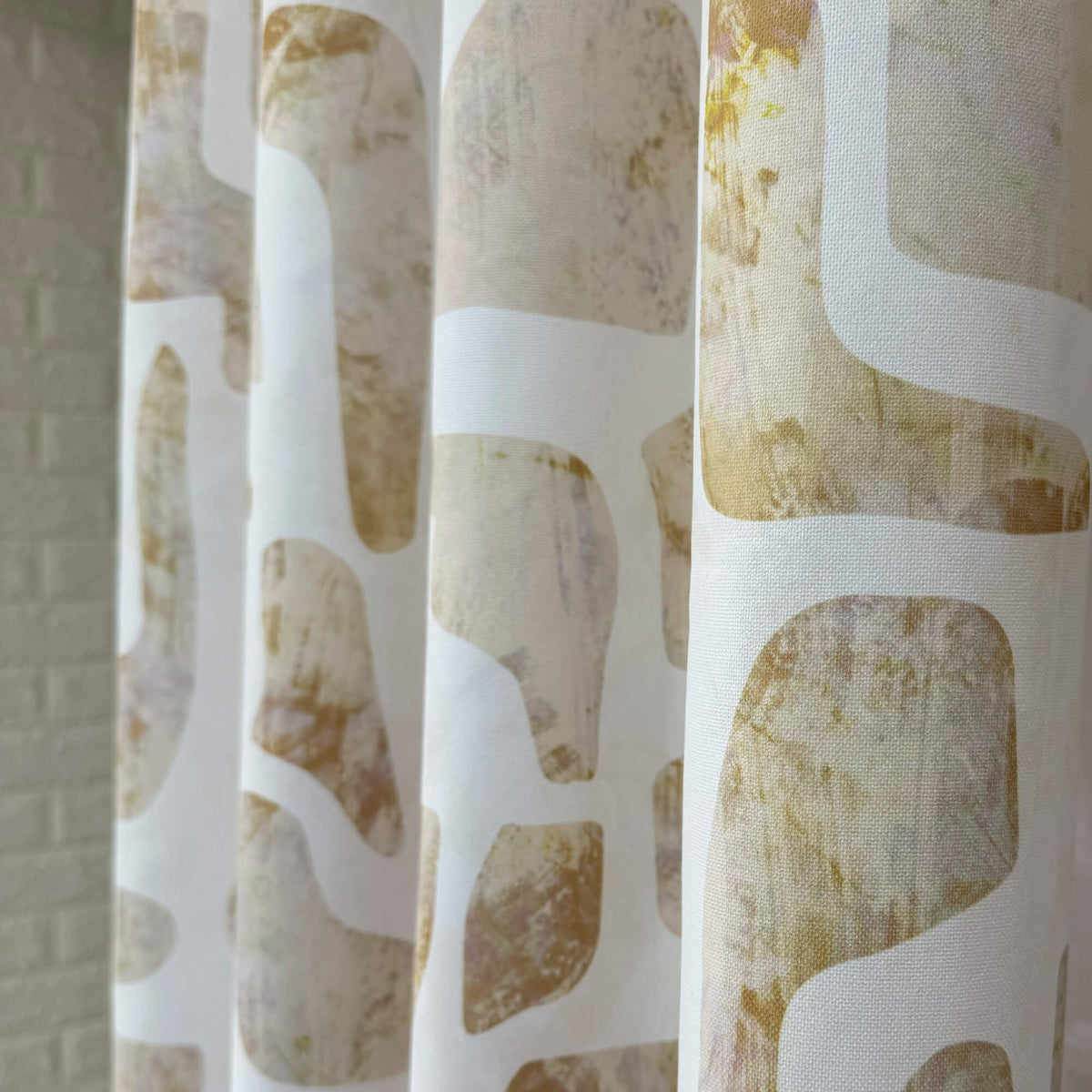 Stylish Beige Stone Curtains with Abstract Patterns for Modern Homes